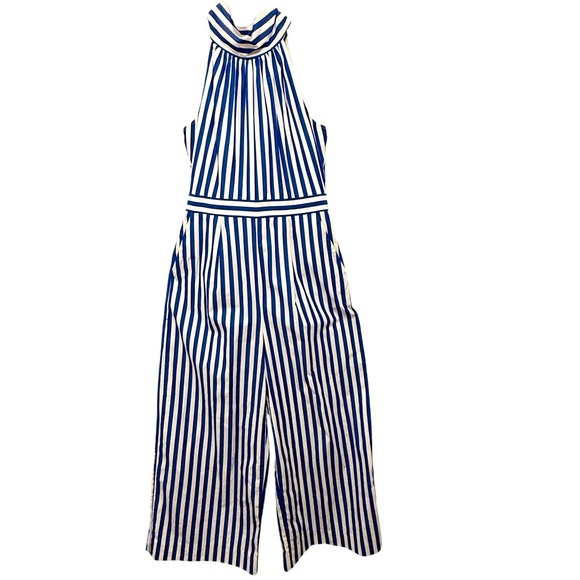 J. Crew Striped Halter Wide Leg Jumpsuit - Picture 5 of 9